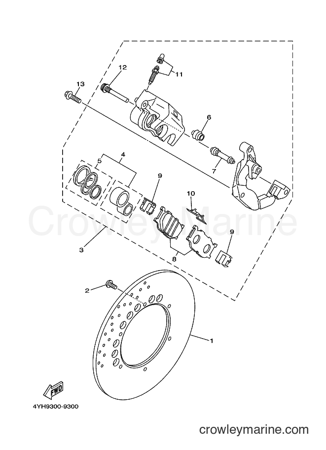 2001 Cruiser XV535 - XV535 (4YHE) [110] - FRONT BRAKE CALIPER