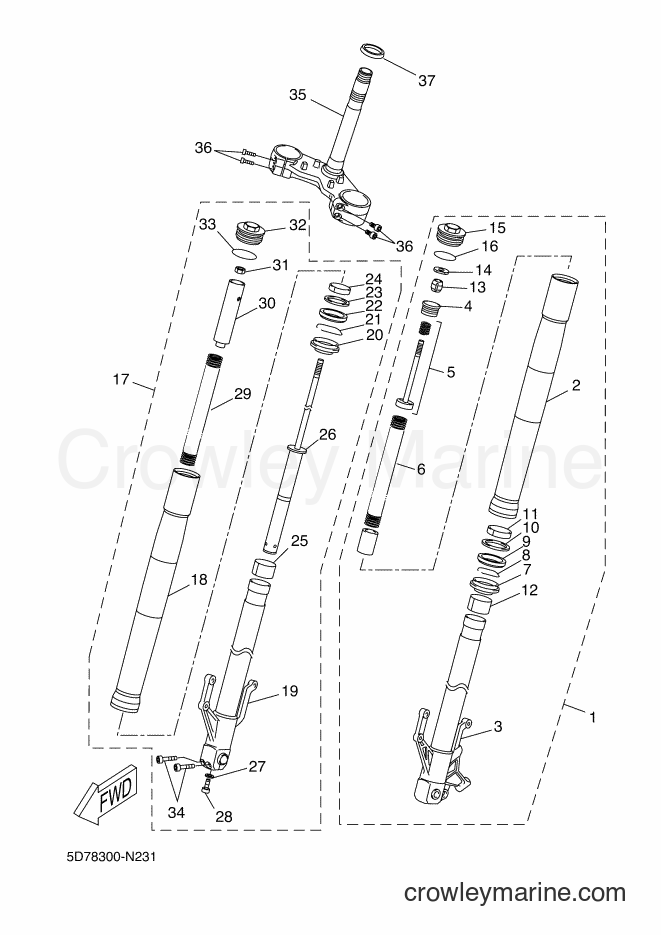 2016 Sport Bike YZF-R125A - YZF-R125A (5D7X) [010] - FRONT FORK