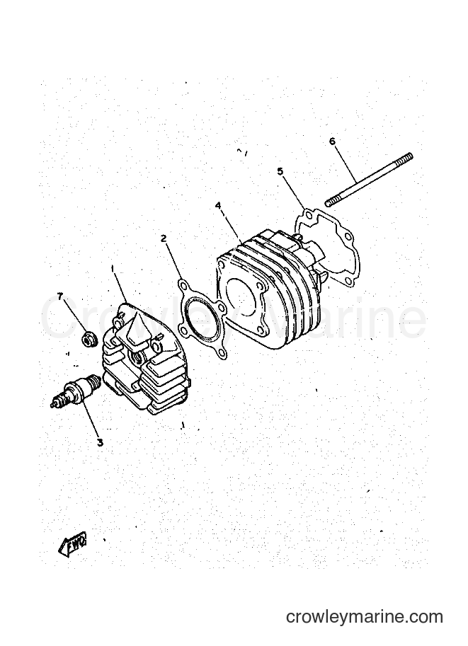 1997 Scooter YN50 - YN50 (5BX1) [010] - CYLINDER HEAD