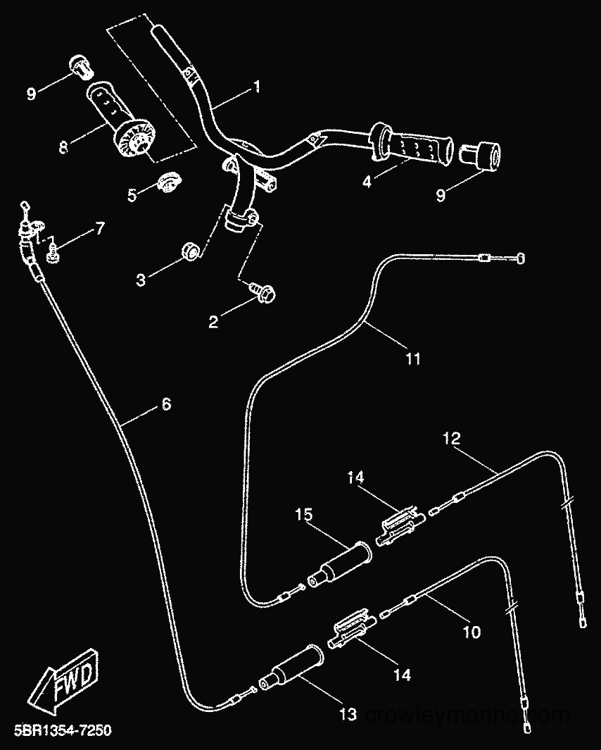 1999 Scooter YQ50L - YQ50L (5KF3) [010] - STEERING HANDLE & CABLE
