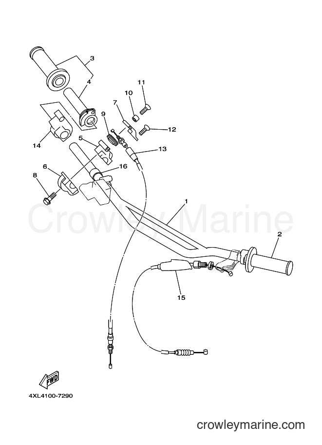 1997 Dirt Bike YZ250 - YZ250 (4XL2) [020] - STEERING HANDLE & CABLE