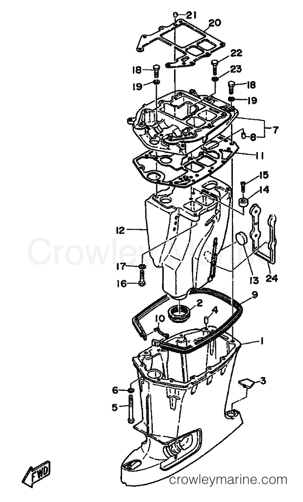 Yamaha Motors 55B (697) [999] - UPPER CASING