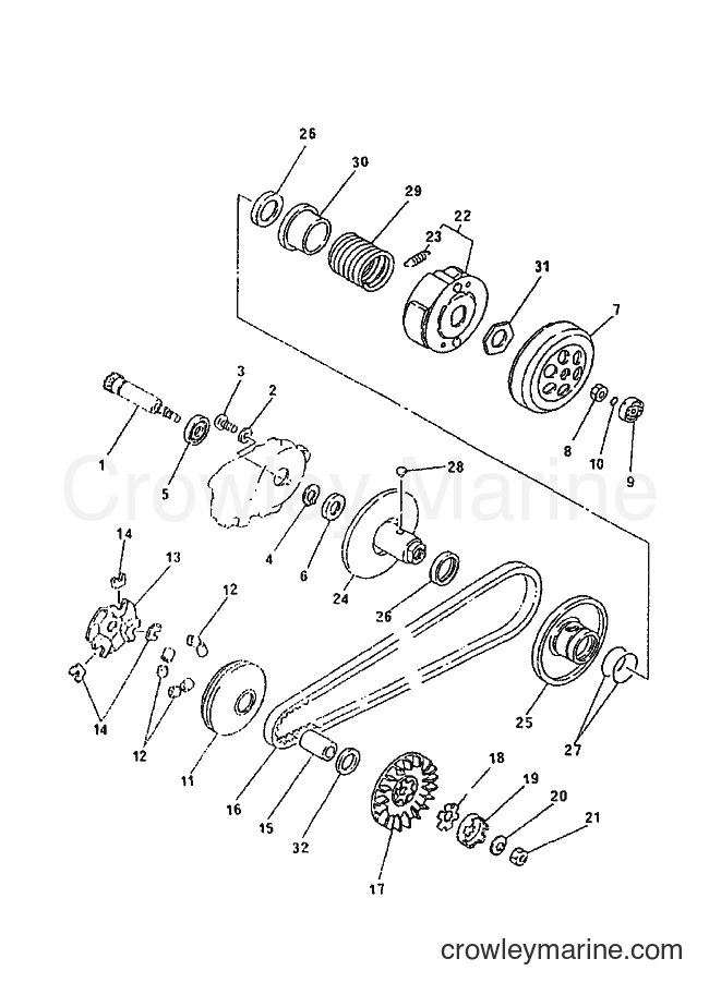 1999 Scooter CY50R - CY50R (3WG8) [010] - CLUTCH