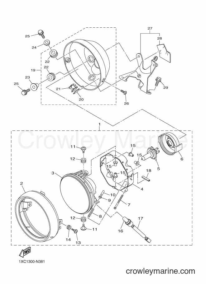 Yamaha Motors XVS950CU (2DE3) [050] - HEADLIGHT
