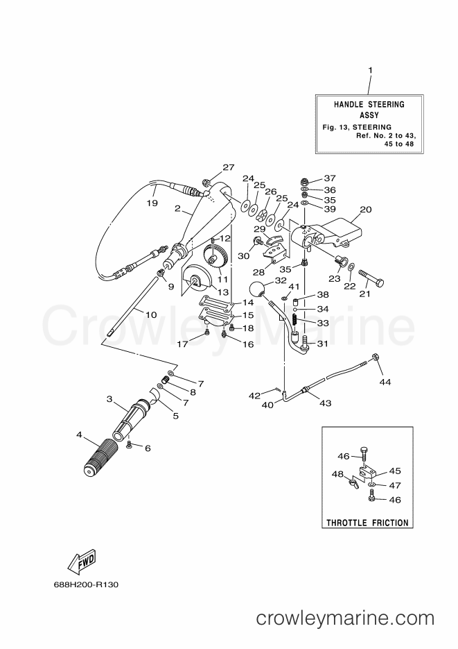 Yamaha Motors 85AEHDL (688H) [360] - STEERING