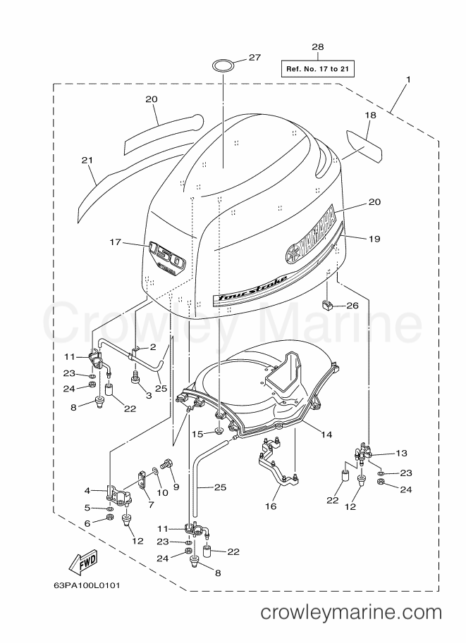 Yamaha Motors F150XA-Y12 (63PA) [300] - TOP COWLING