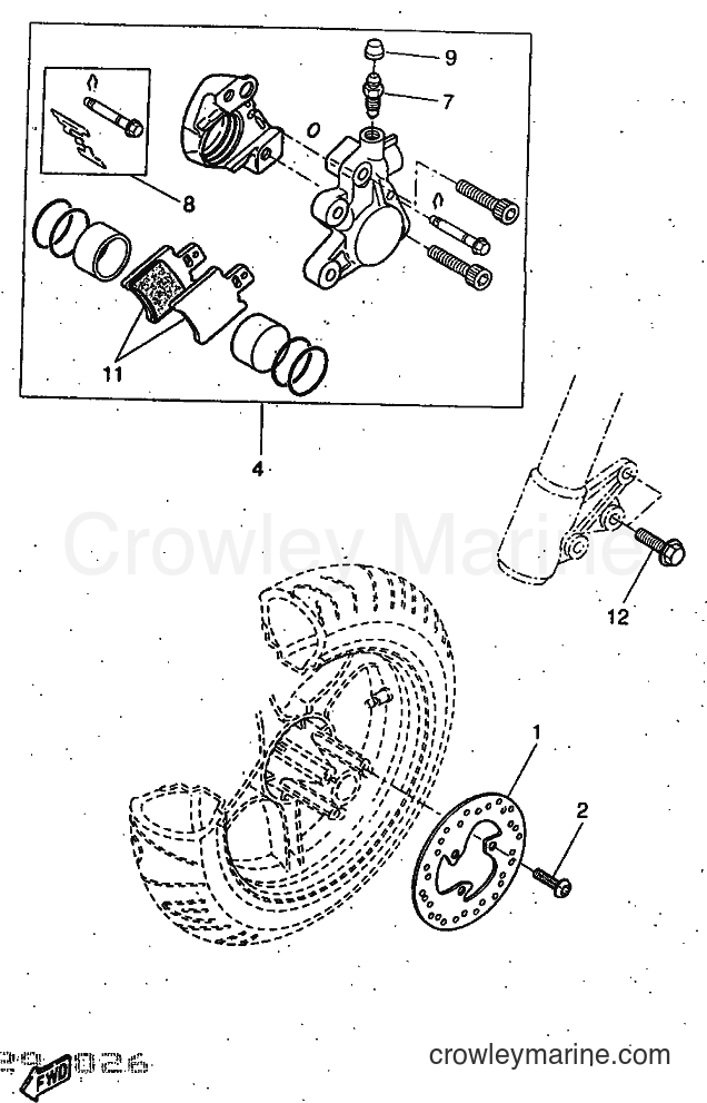 1997 Scooter YQ50 - YQ50 (5DR1) [999] - FRONT BRAKE CALIPER