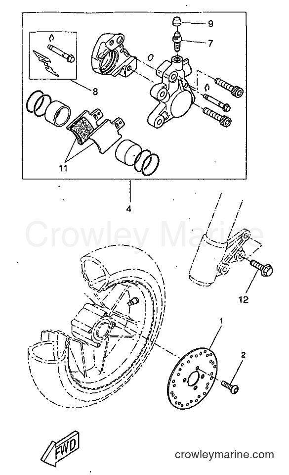 1998 Scooter CW50RS - CW50RS (4WB3) [010] - FRONT BRAKE CALIPER