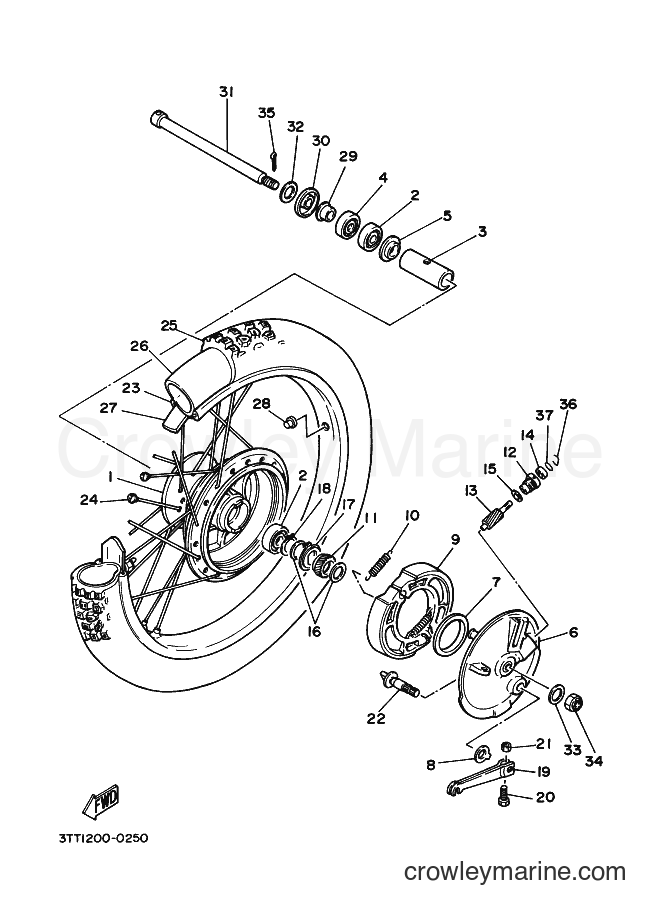 1992 Dirt Bike DT175 - DT175 (3FJ5) [010] - FRONT WHEEL