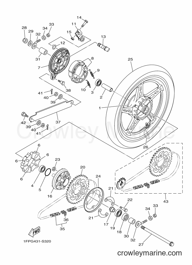 2017 Scooter T115FLSEC - T115FLSEC (1FPK) [010] - REAR WHEEL FOR CAST WHEEL
