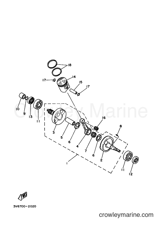 Yamaha Motors AG100F (5HS1) [010] - CRANKSHAFT & PISTON