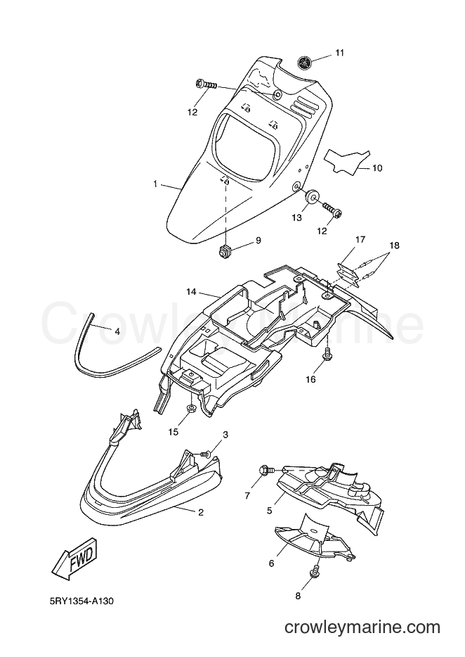2002 Scooter CW50L - CW50L (5RY1) [010] - FRONT FENDER