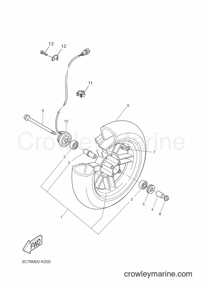 Yamaha Motors EW50N (3C7A) [010] - FRONT WHEEL