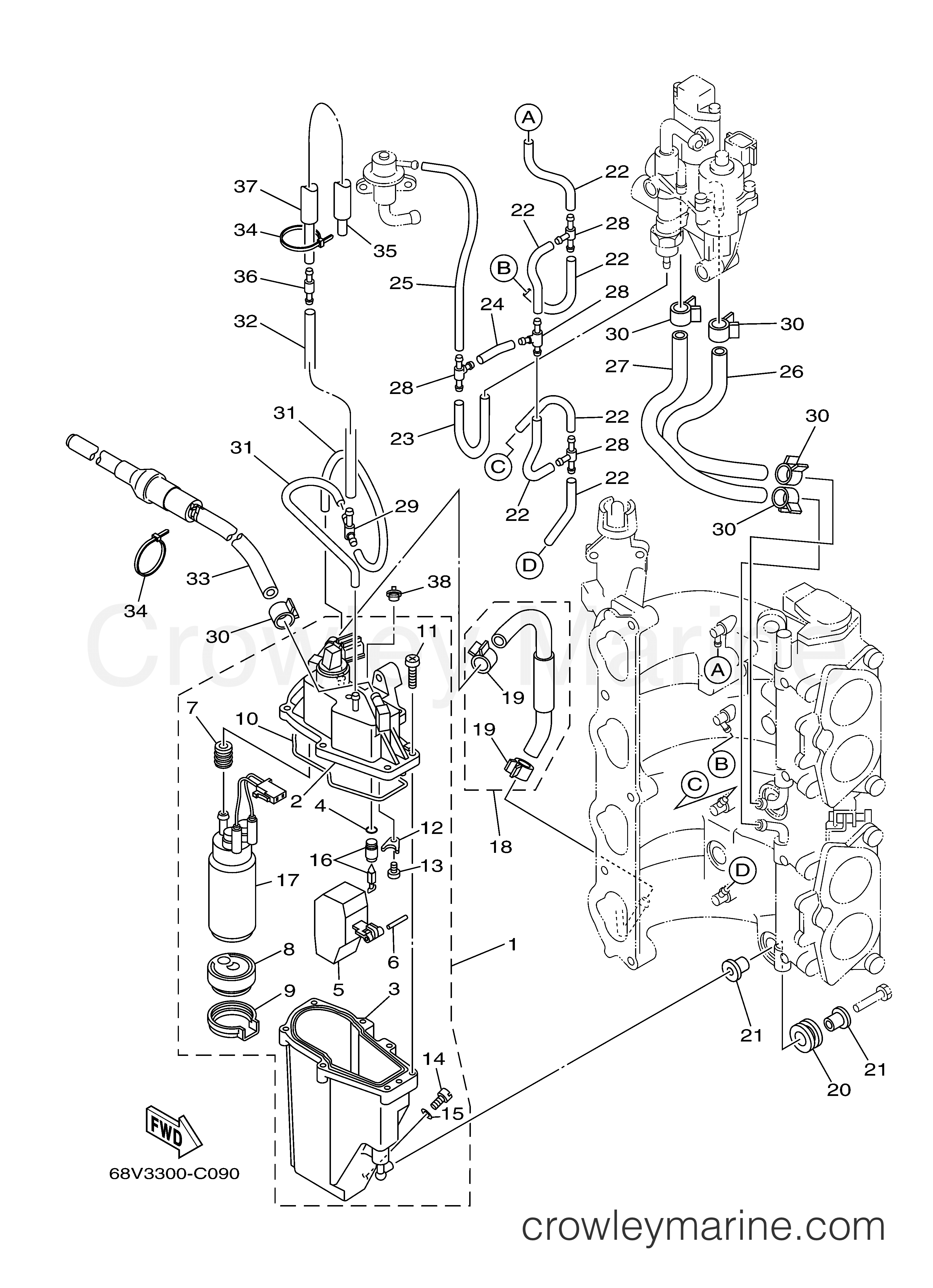 FUEL INJECTION PUMP - 2005 Yamaha Outboard 115hp F115TLRD | Crowley Marine