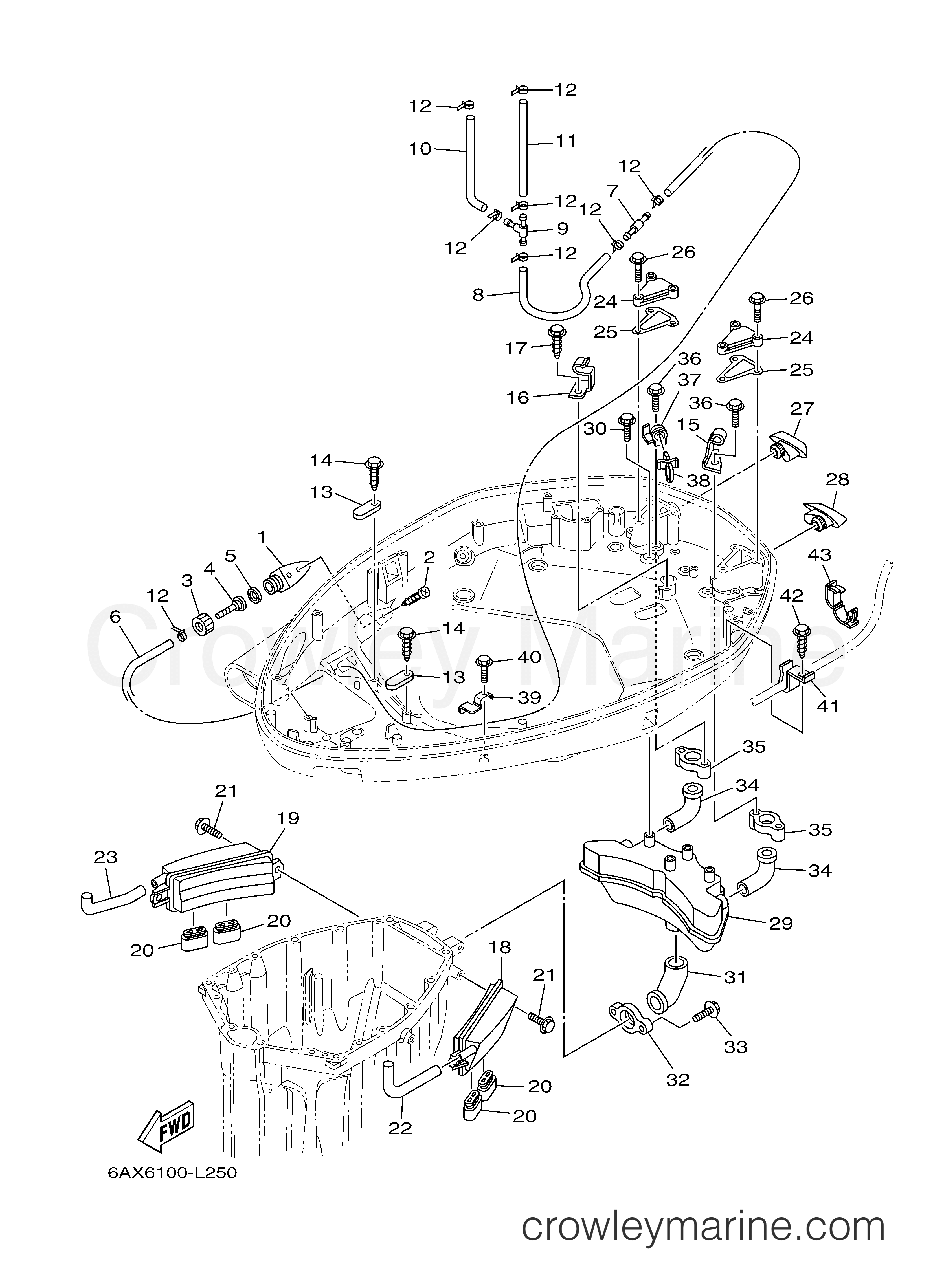 Yamaha Motors LF350UCB - BOTTOM COWLING 2
