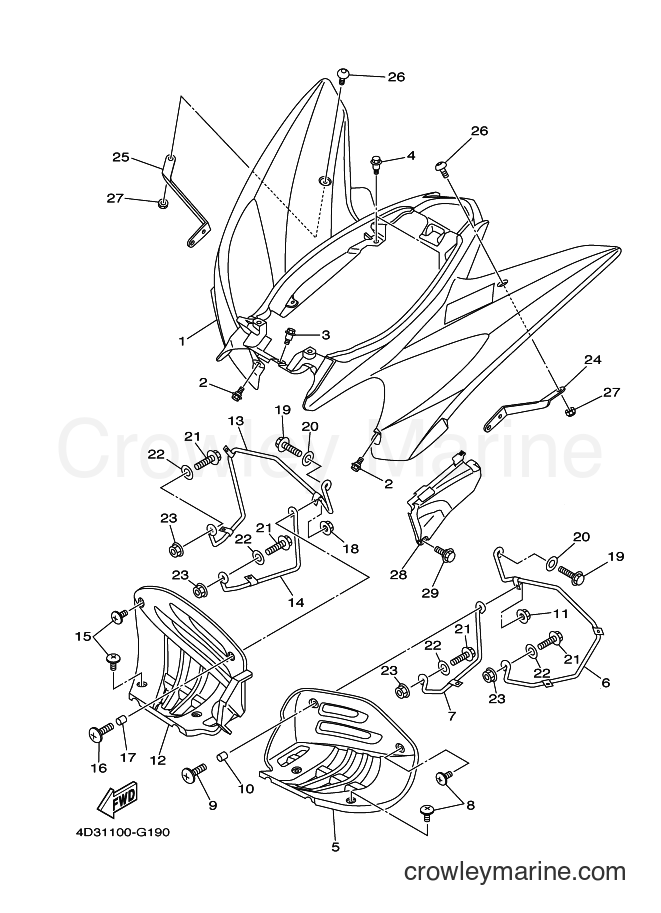 2013 ATV YFM250R - YFM250R (1BTN) [010] - REAR FENDER