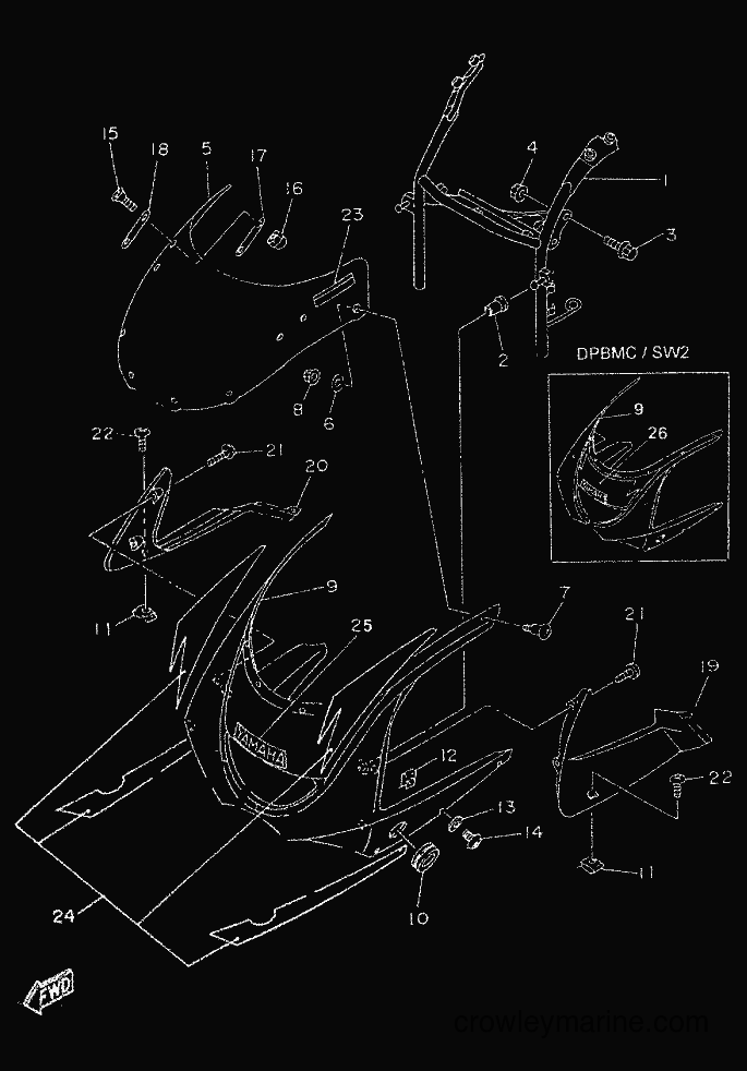 1999 Scooter TZR50 - TZR50 (4YV2) [999] - CUPULA CARENADO