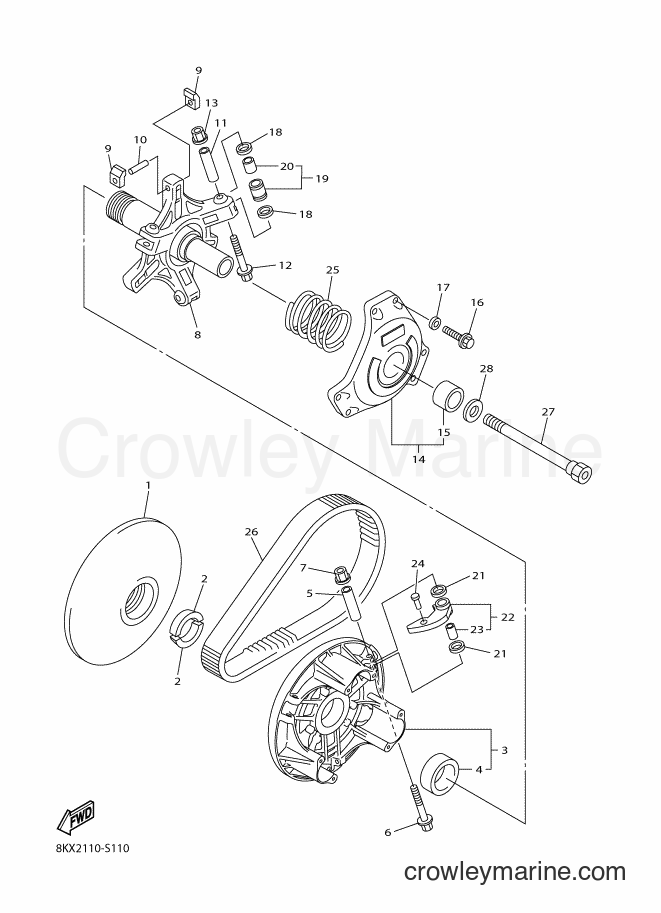 2017 Snowmobile VK540F - VK540F (8KX2) [020] - PRIMARY SHEAVE