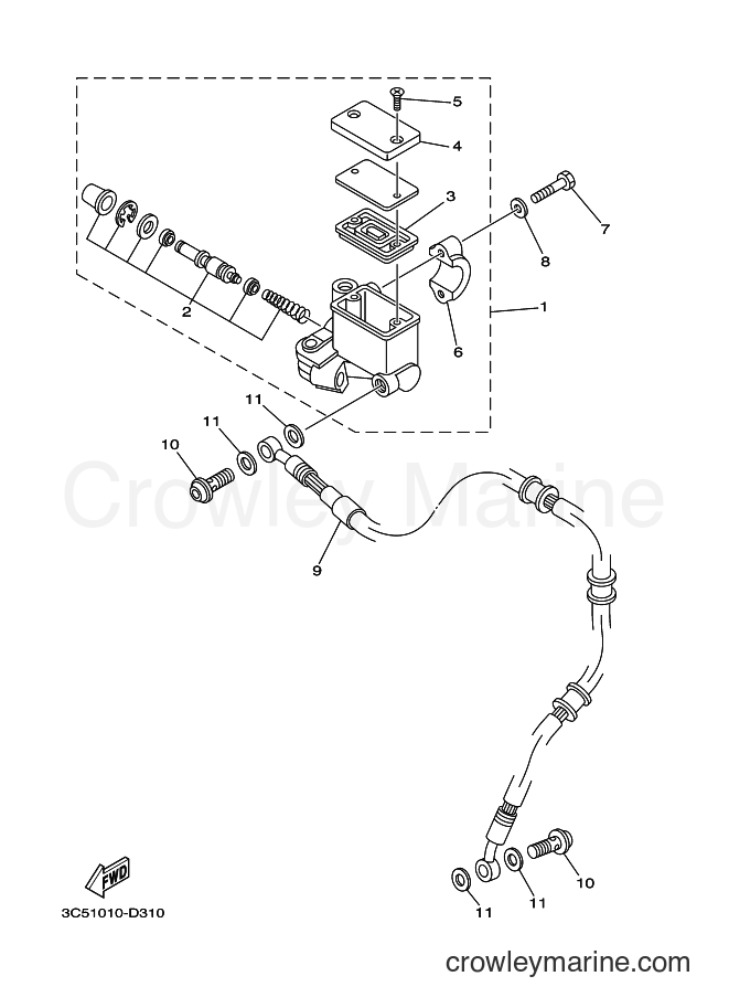 2012 Dirt Bike XT250 - XT250 (3C5Y) [010] - FRONT MASTER CYLINDER