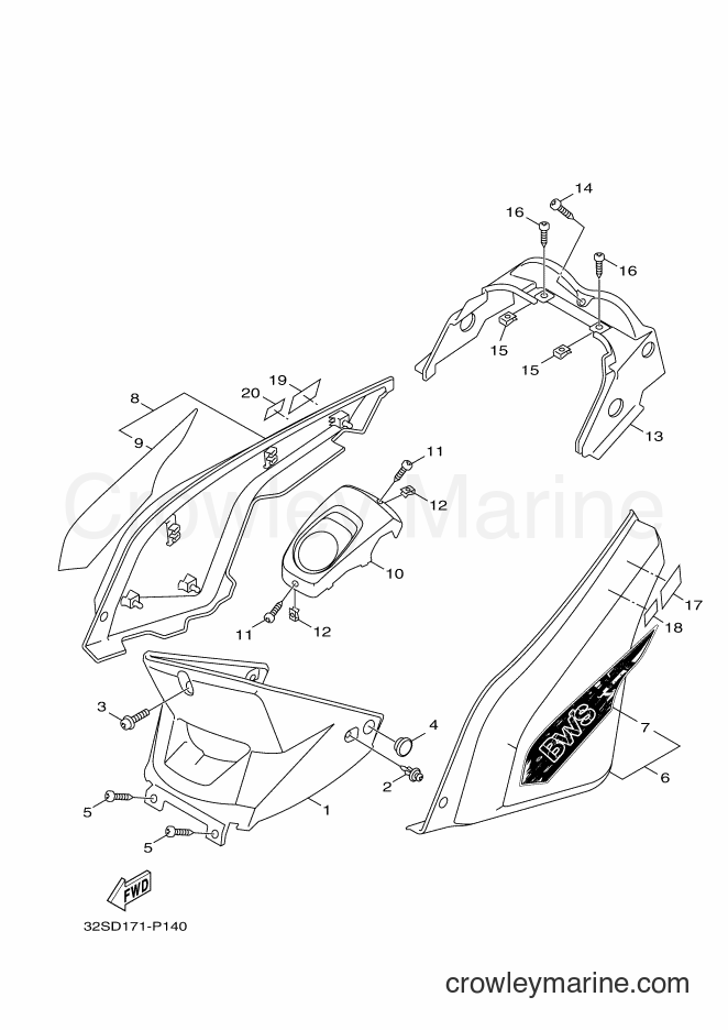 2015 Scooter YW125 - YW125 (32SD) [010] - SIDE COVER