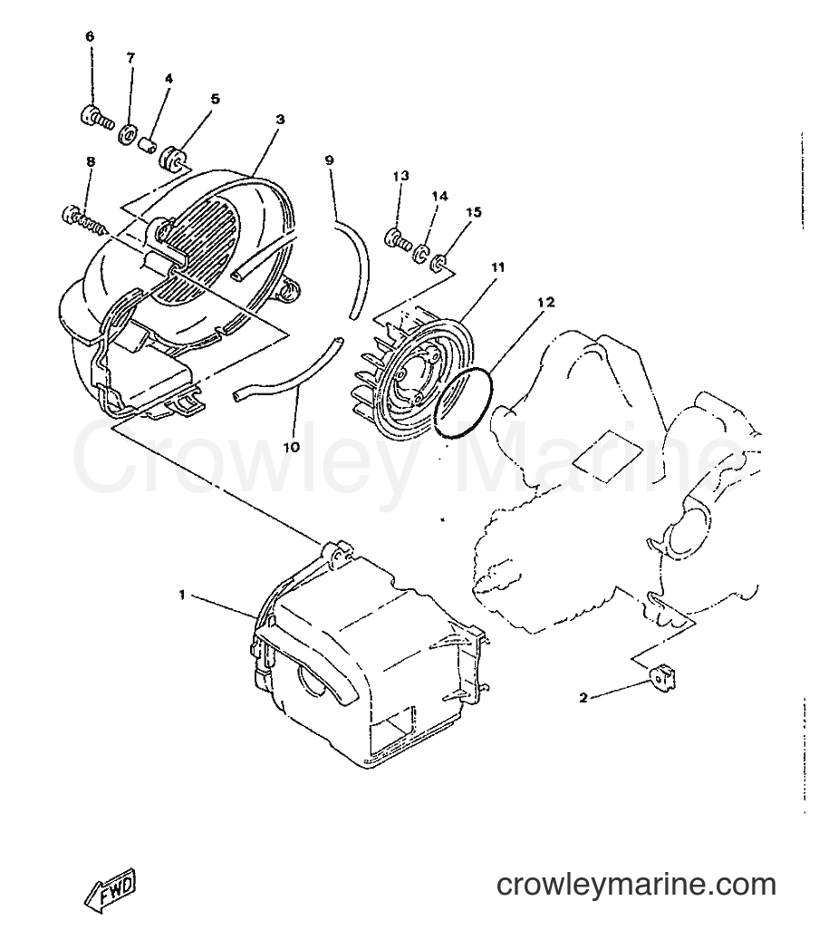 1996 Scooter YA50M - YA50M (5AK1) [999] - AIR SHROUD & FAN