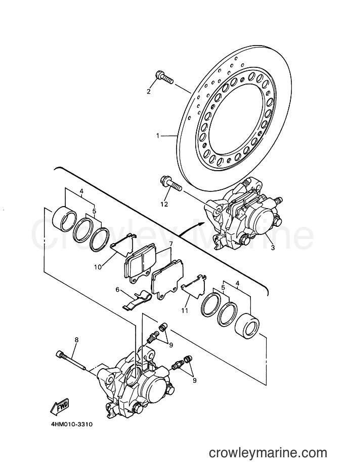 2003 Street Bike FZS600 - FZS600 (5RT4) [080] - REAR BRAKE CALIPER