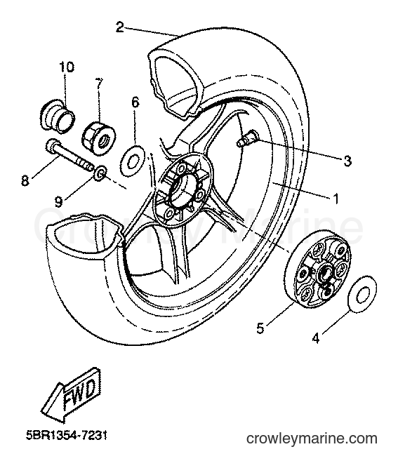 2001 Scooter YQ50 - YQ50 (5KL4) [010] - REAR WHEEL