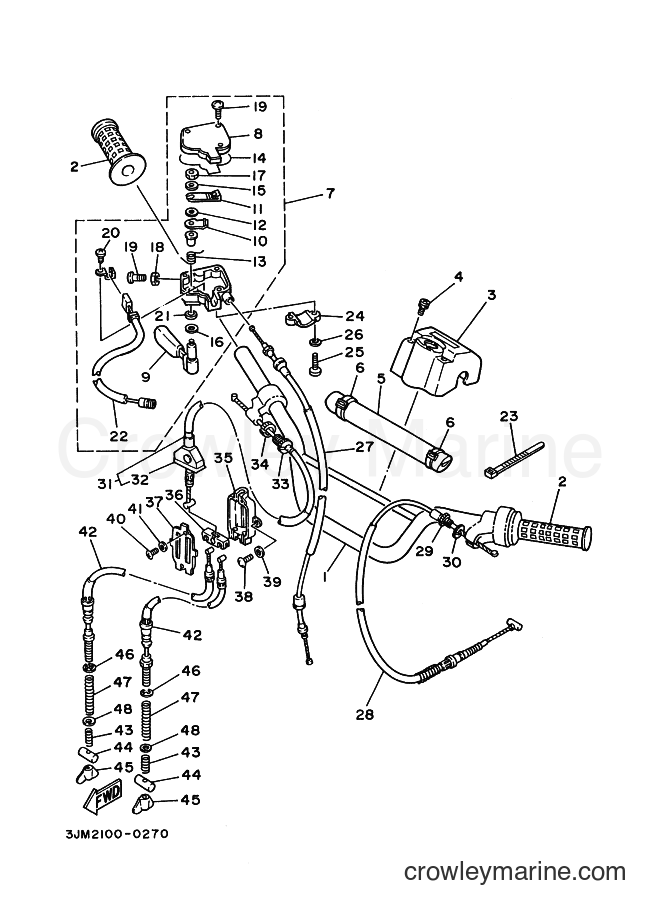 Yamaha Motors YFS200 (3JM3) [010] - STEERING HANDLE & CABLE
