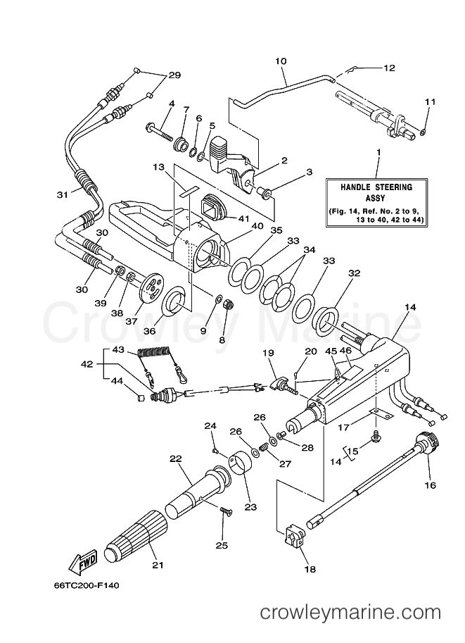 Yamaha Motors E40XMHS (66TE) [580] - DIRECCION