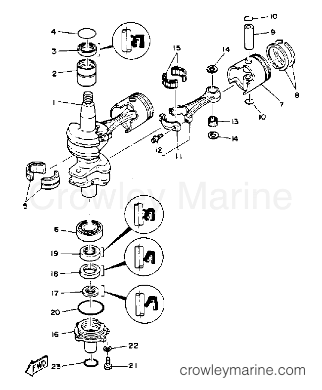 Yamaha Motors C40MSHQ - CRANKSHAFT PISTON