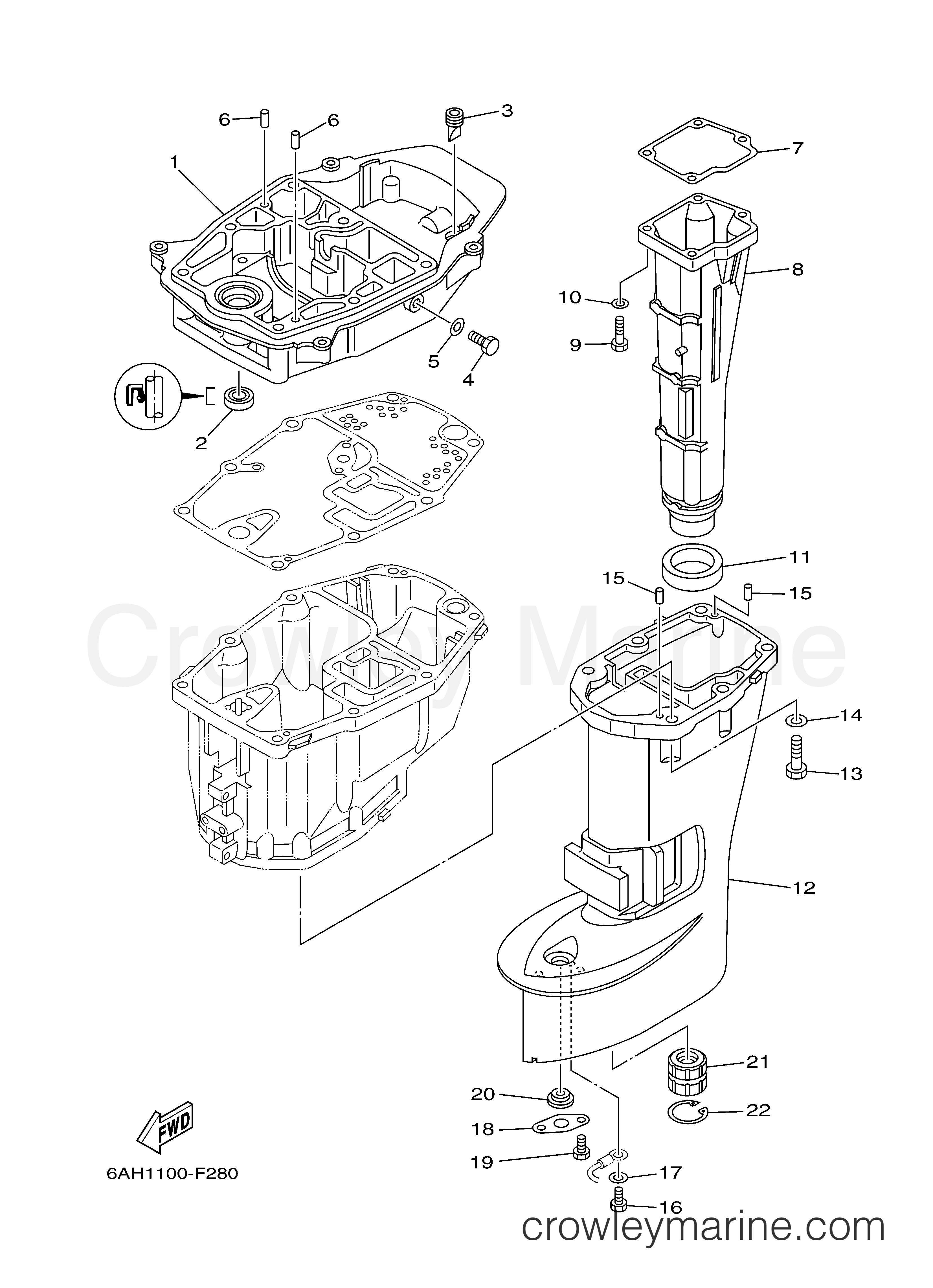 Yamaha Motors F15CESH - UPPER CASING