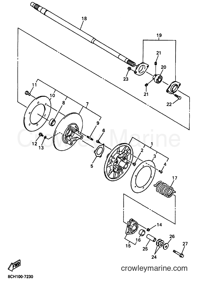 Yamaha Motors SRX700S (8DW3) [020] - SECONDARY SHEAVE