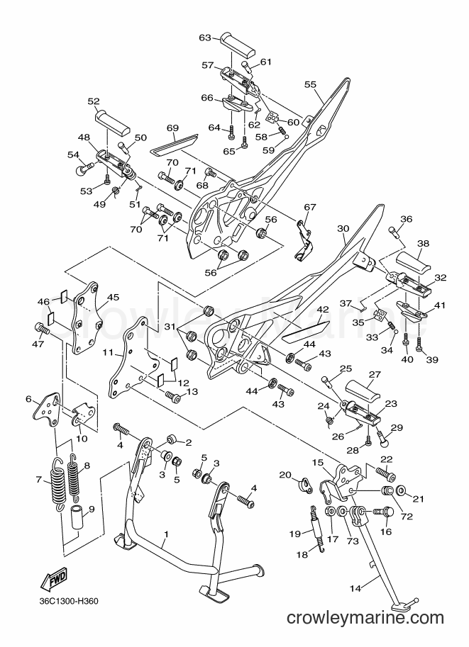 Yamaha Motors XJ6S (36C1) [010] - STAND & FOOTREST