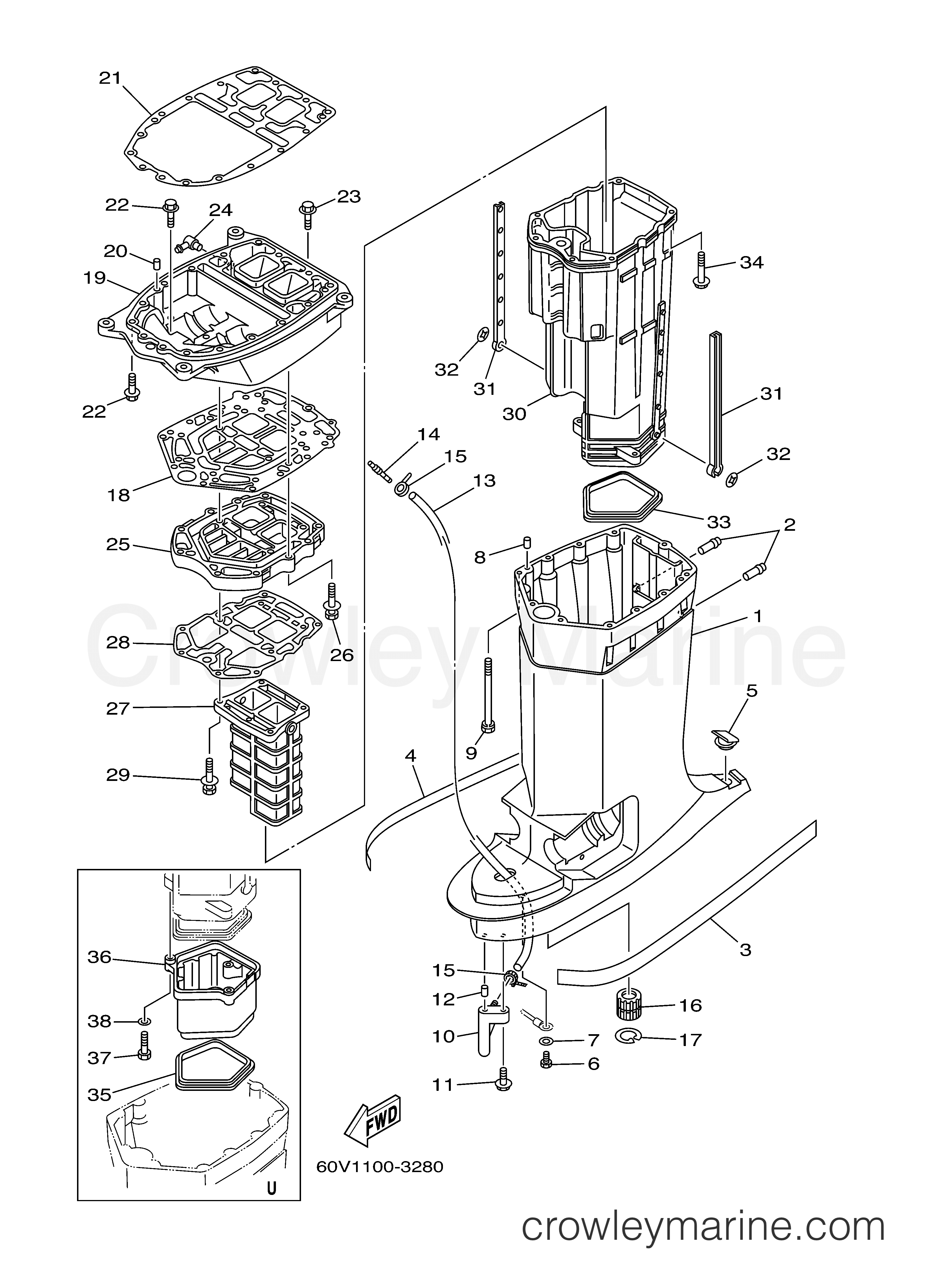 Yamaha Motors Z250TXRB - UPPER CASING