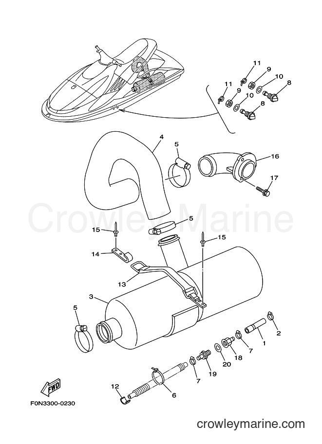 Yamaha Motors WB800Y (F0N4) [010] - EXHAUST 2