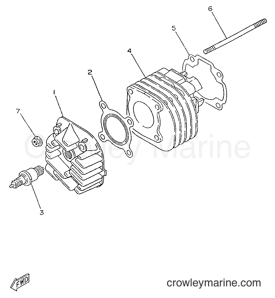 1996 Scooter YA50R - YA50R (4PC6) [999] - CYLINDER HEAD