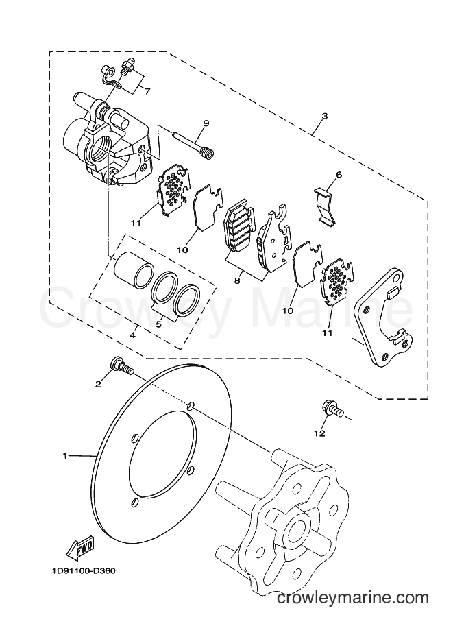 2005 ATV YFM450FWAN - YFM450FWAN (1D92) [010] - REAR BRAKE CALIPER