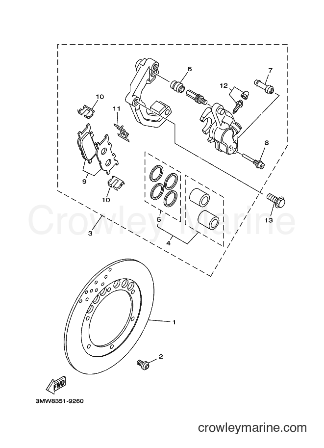 1999 Street Bike SR125 - SR125 (3MW8) [060] - FRONT BRAKE CALIPER