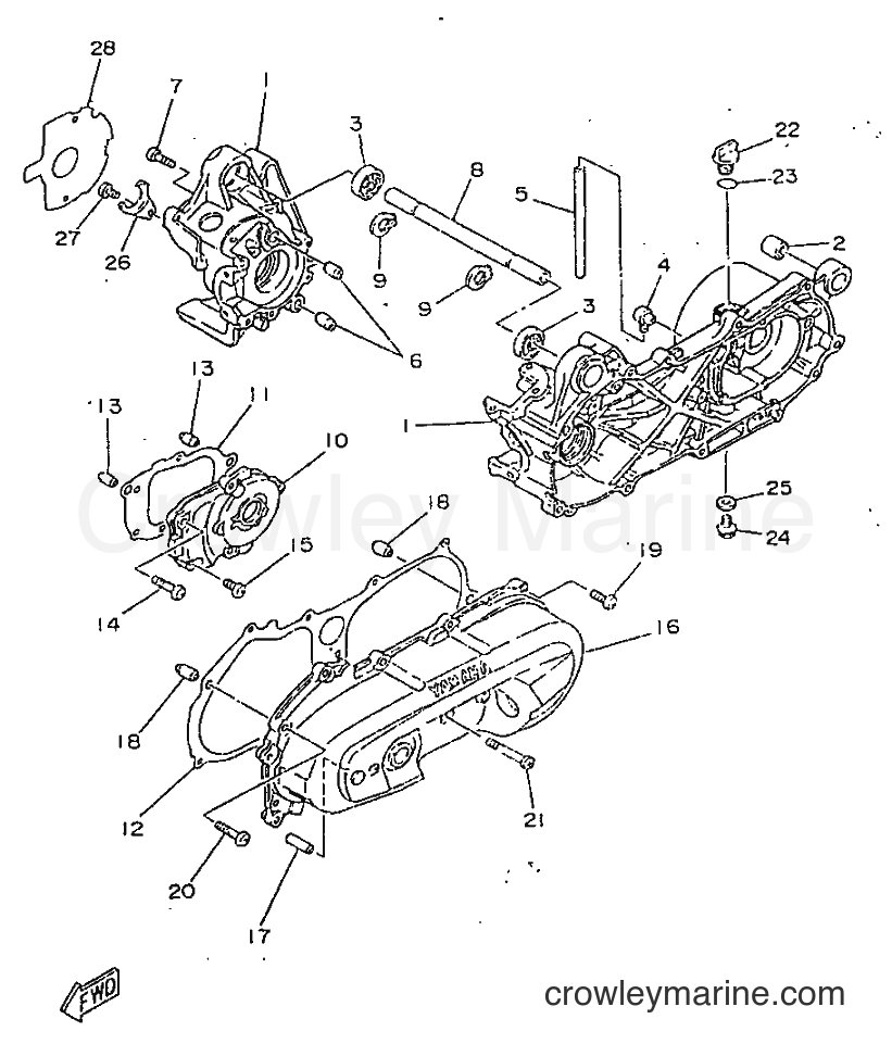 1995 Scooter YA50N - YA50N (3UG2) [999] - CRANKCASE
