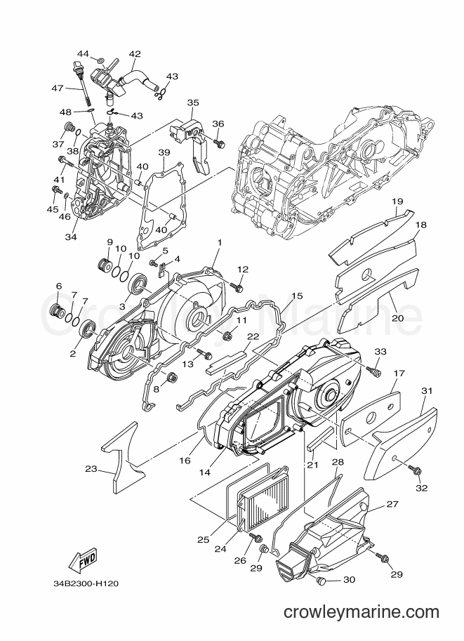 Yamaha Motors YP400A (34BE) [040] - CRANKCASE COVER 1