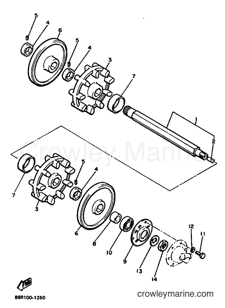 1991 Snowmobile EX570 - EX570 (88R1) [999] - TRACK DRIVE 1