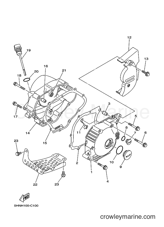 Yamaha Motors TT-R90 (5HNS) [010] - CRANKCASE COVER 1