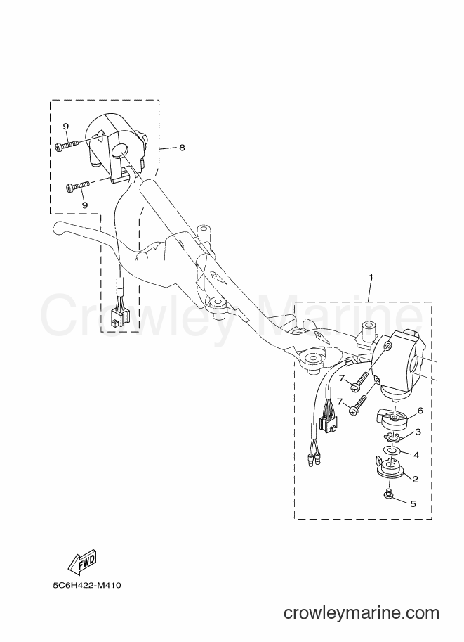 2013 Scooter T110LEC - T110LEC (5C6K) [010] - HANDLE SWITCH & LEVER