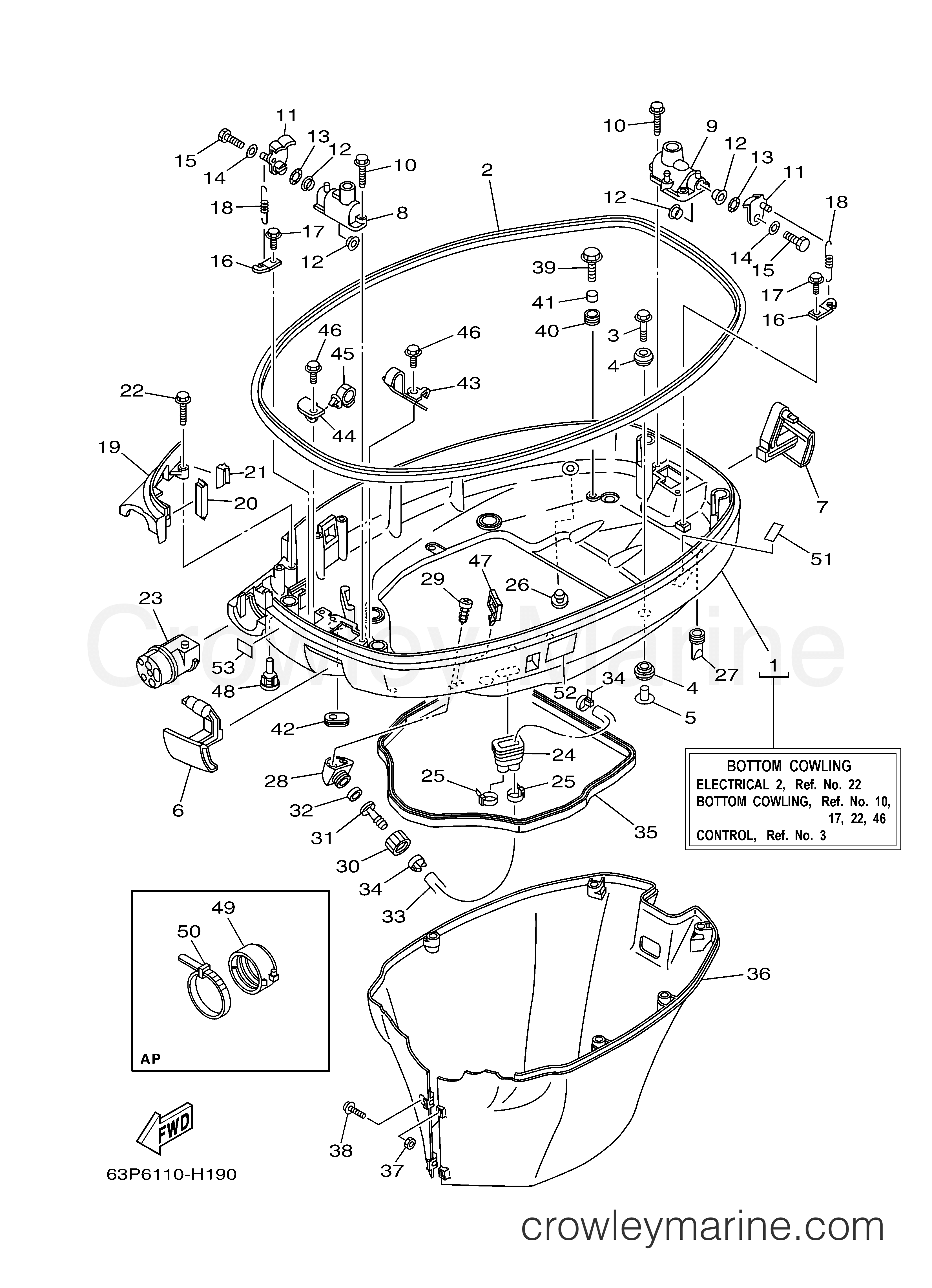 Yamaha Motors LF150TXR - BOTTOM COWLING