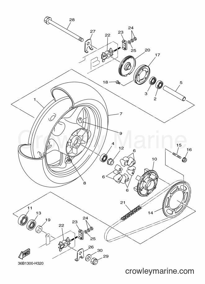 Yamaha Motors XJ6FA (1DG2) [010] - REAR WHEEL