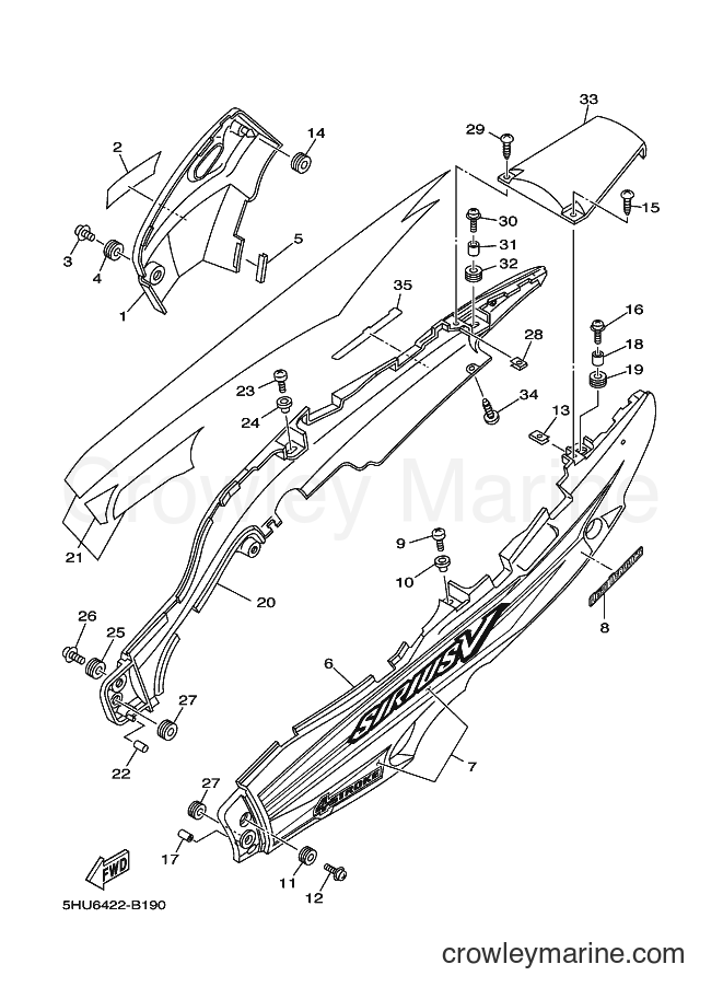 2003 Scooter T105SE - T105SE (5HU9) [020] - SIDE COVER
