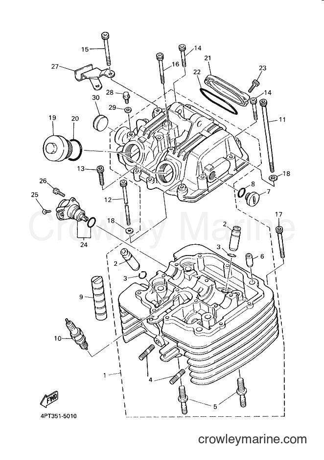 1996 Dirt Bike XT600E - XT600E (4PT3) [070] - CYLINDER HEAD