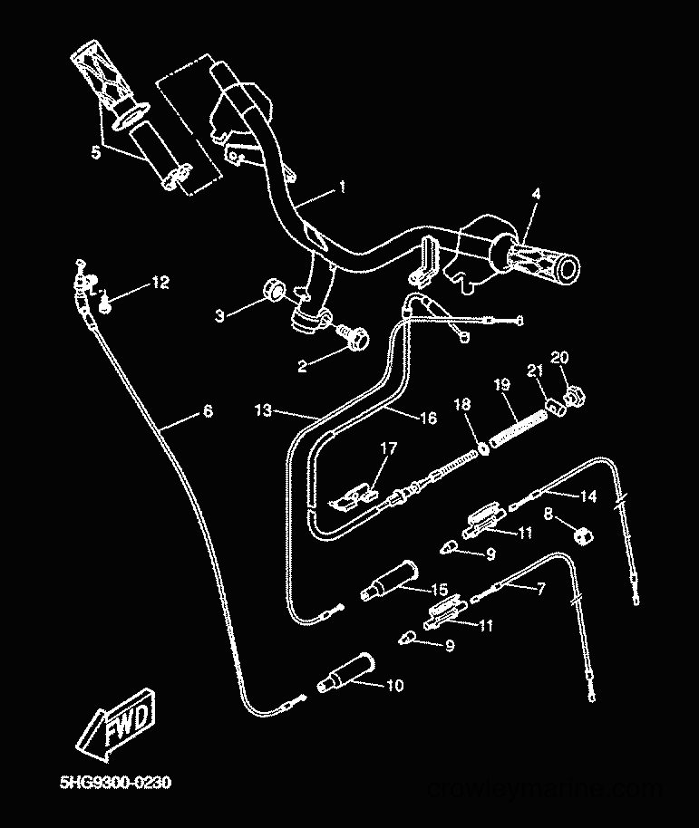 2001 Scooter CW50 - CW50 (5HG9) [020] - STEERING CABLE FOR DISK BRAKE