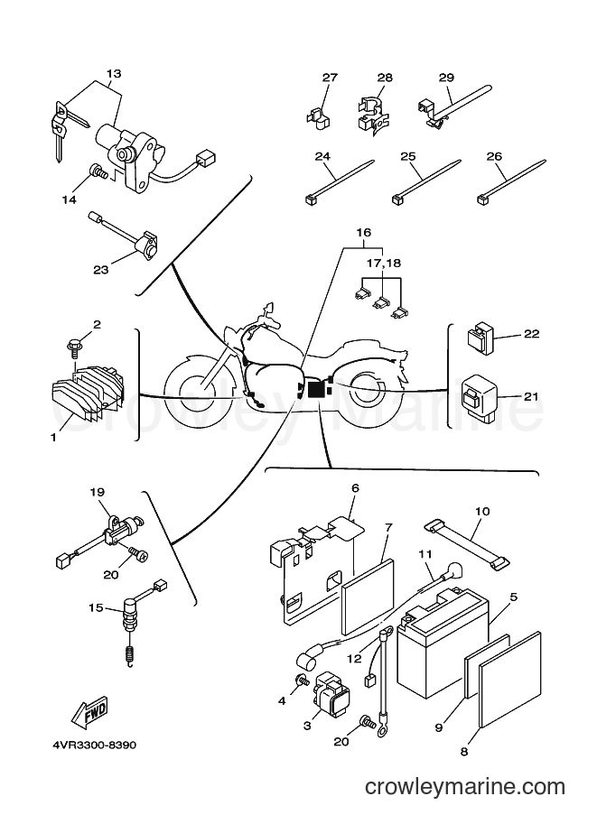 Yamaha Motors XVS650 (4XR3) [010] - ELECTRICAL 1