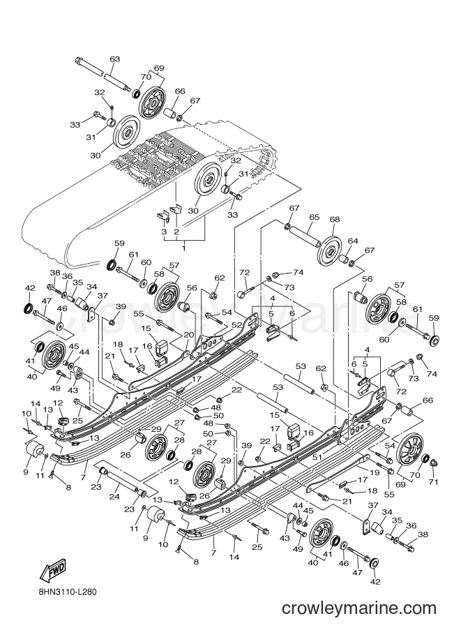 2012 Snowmobile RX10ST2 - RX10ST2 (8HN4) [010] - TRACK SUSPENSION 1